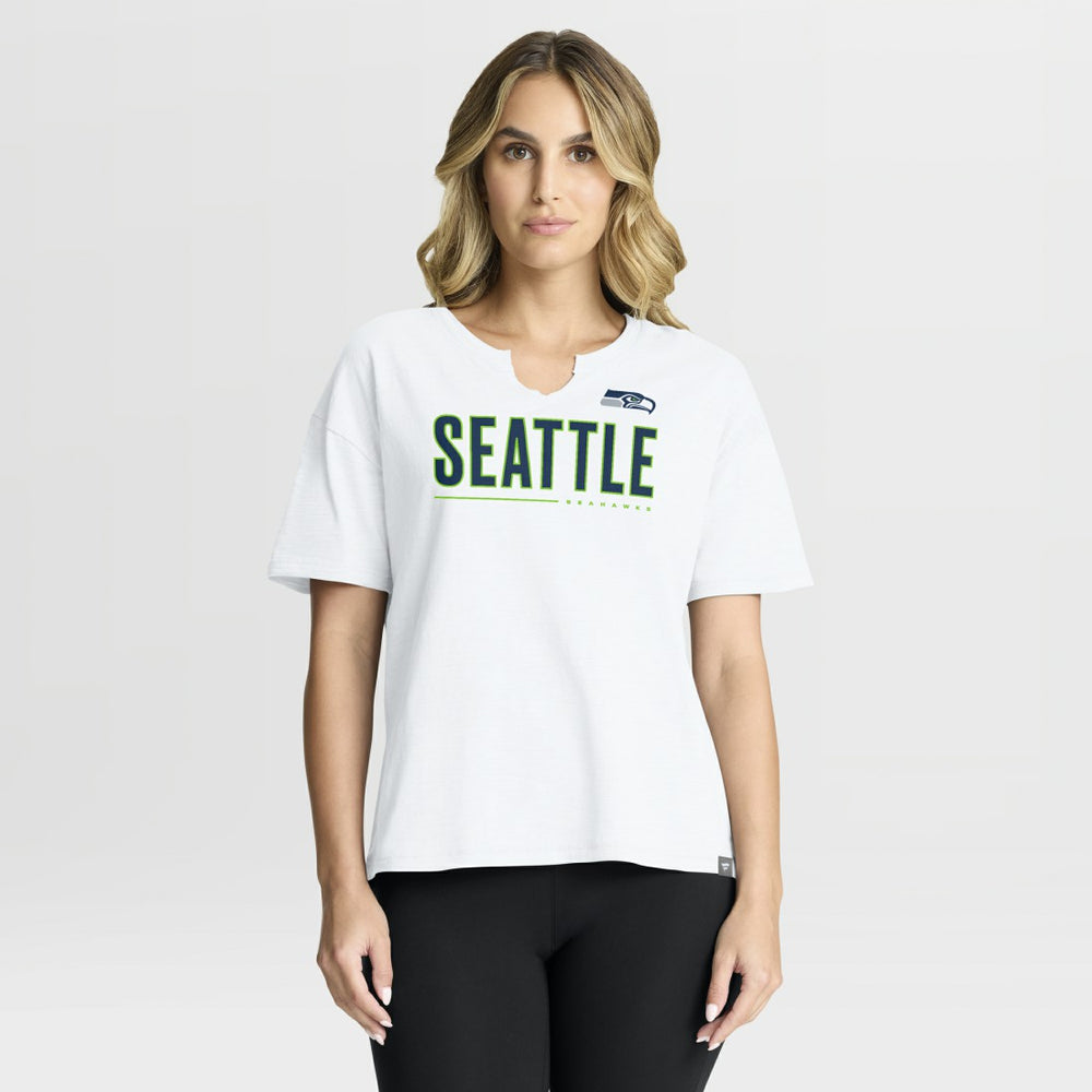Seattle Seahawks Women's Redzone Slub Boxy T-Shirt White