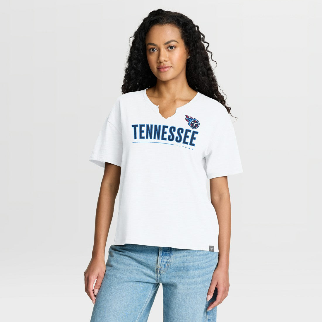 Tennessee Titans Women's Redzone Slub Boxy T-Shirt White