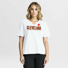 Cleveland Browns Women's Redzone Slub Boxy T-Shirt White