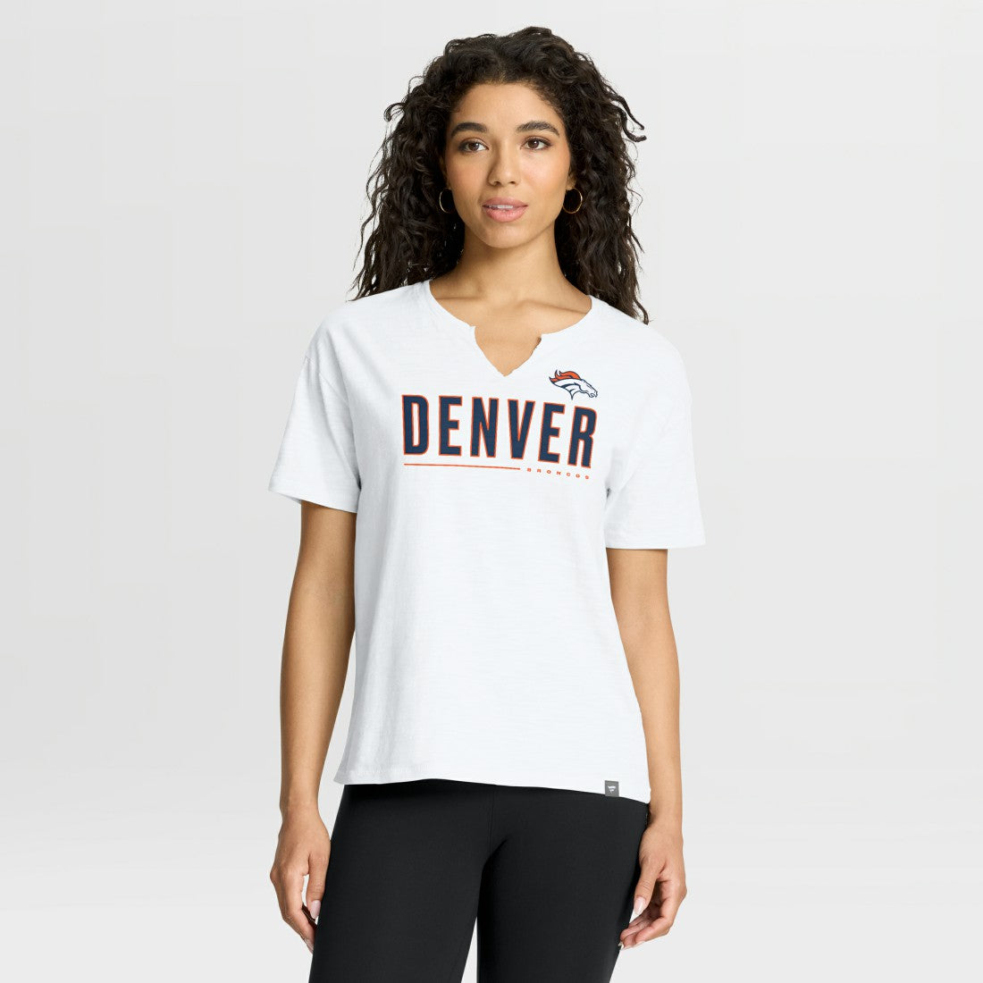 Denver Broncos Women's Redzone Slub Boxy T-Shirt White