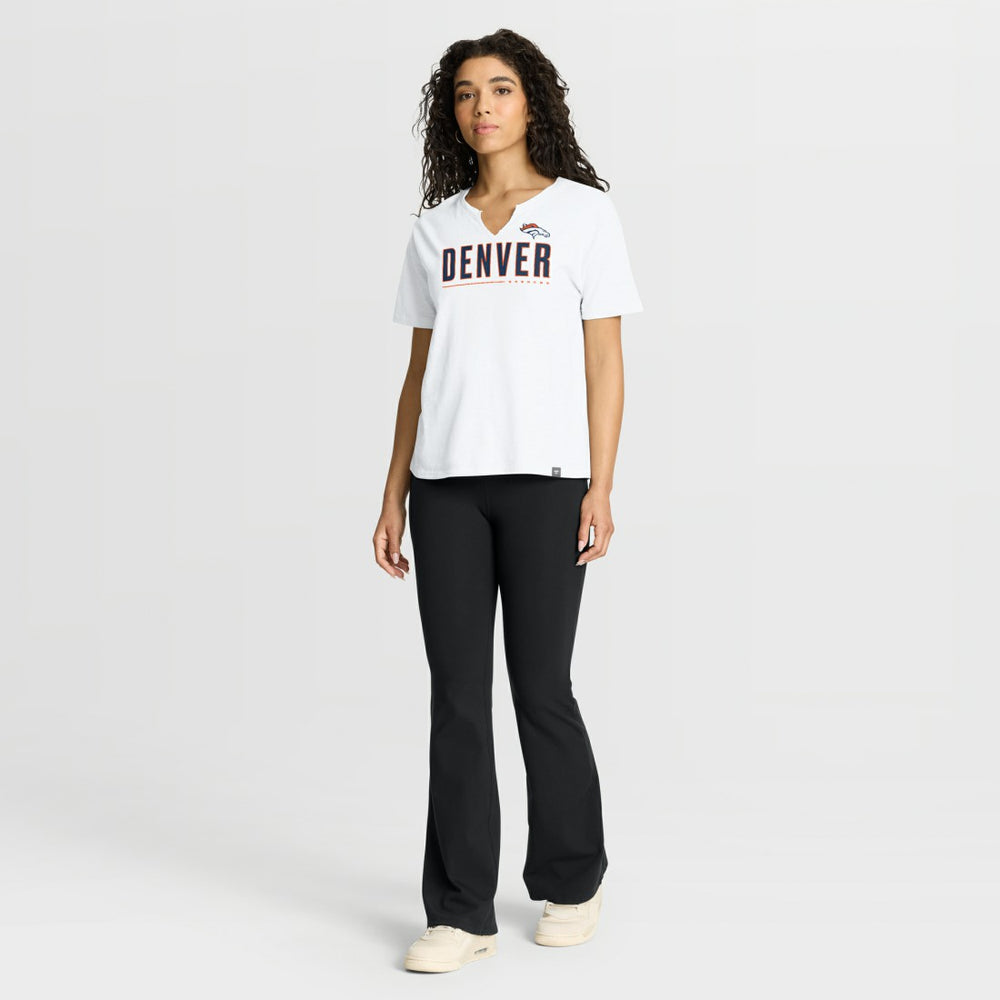Denver Broncos Women's Redzone Slub Boxy T-Shirt White