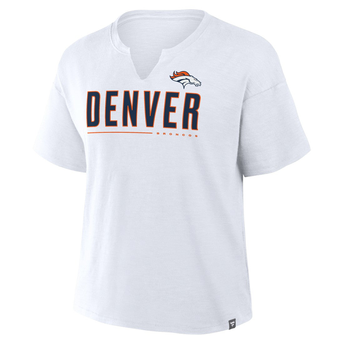 Denver Broncos Women's Redzone Slub Boxy T-Shirt White