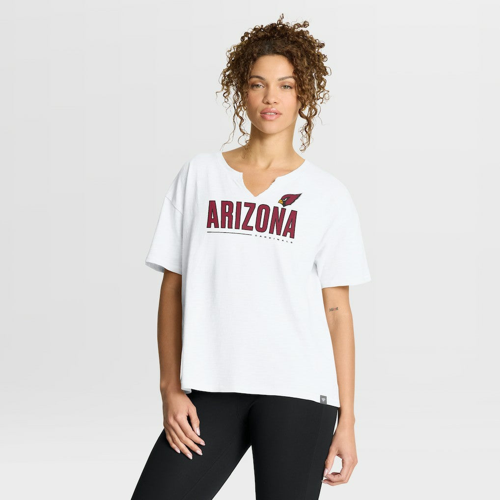 Arizona Cardinals Women's Redzone Slub Boxy T-Shirt White