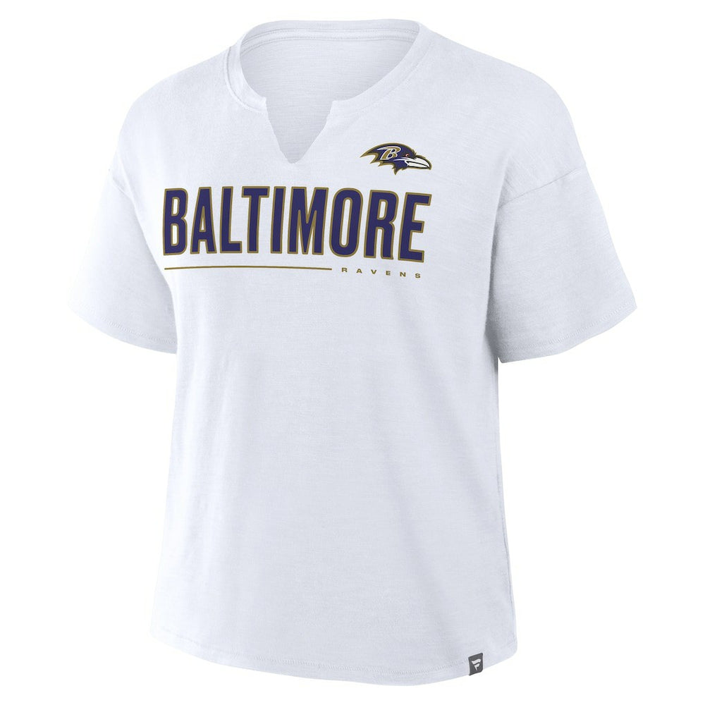 Baltimore Ravens Women's Redzone Slub Boxy T-Shirt White