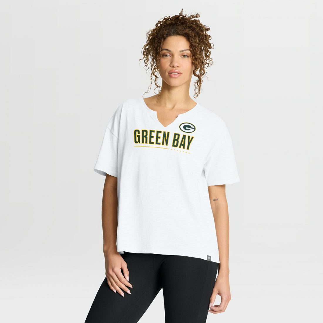 Green Bay Packers Women's Redzone Slub Boxy T-Shirt White
