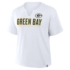 Green Bay Packers Women's Redzone Slub Boxy T-Shirt White