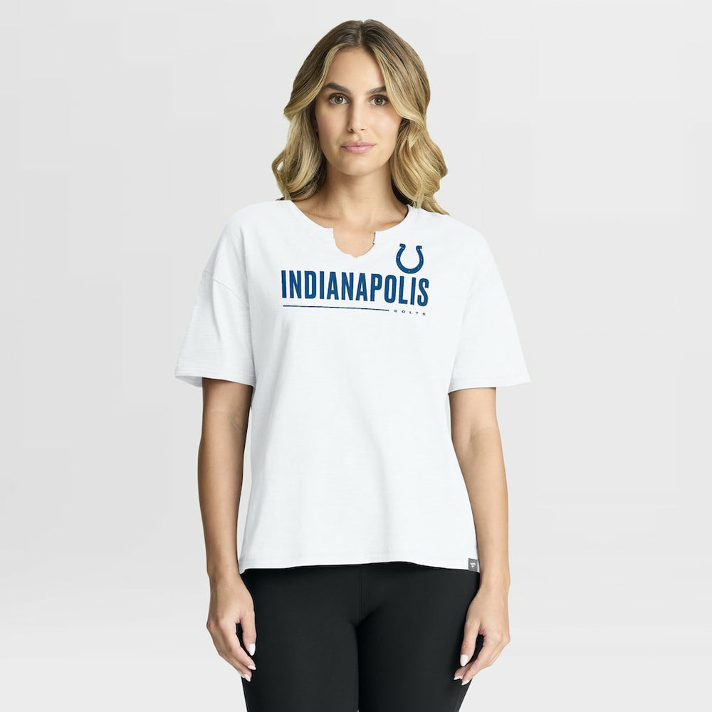 Indianapolis Colts Women's Redzone Slub Boxy T-Shirt White