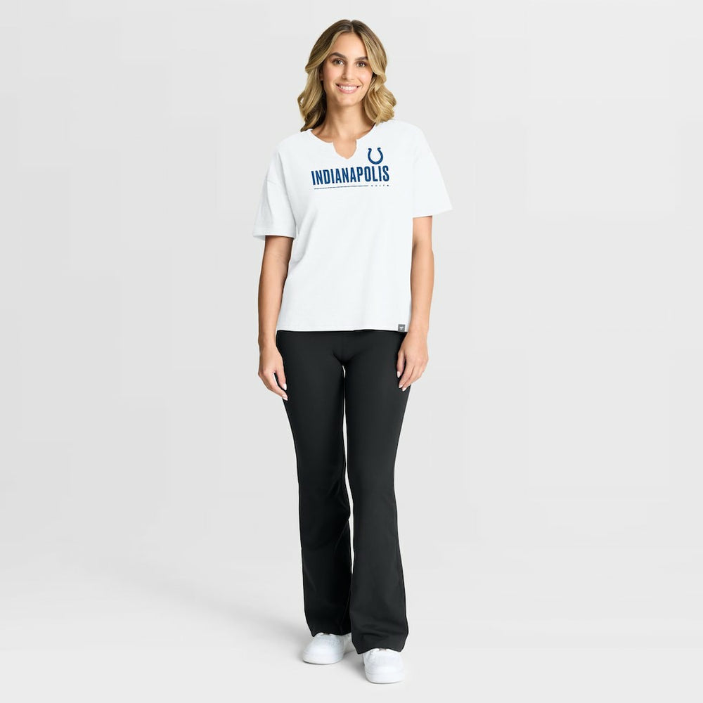 Indianapolis Colts Women's Redzone Slub Boxy T-Shirt White