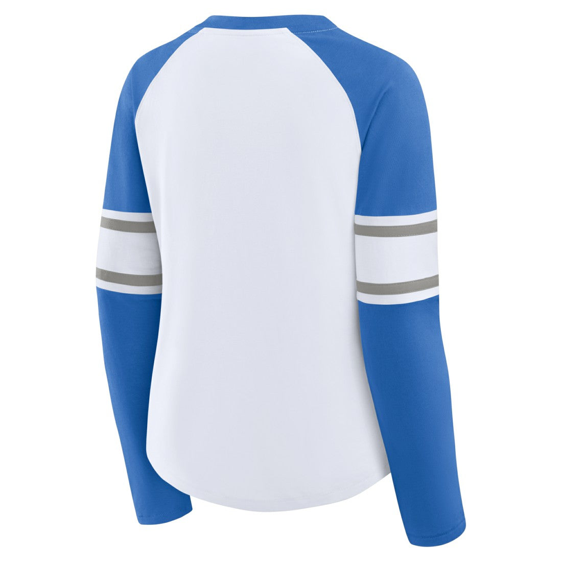 Detroit Lions Women's Redzone Blitz Package Raglan Lace-Up V-Neck Long Sleeve T-Shirt White/Blue