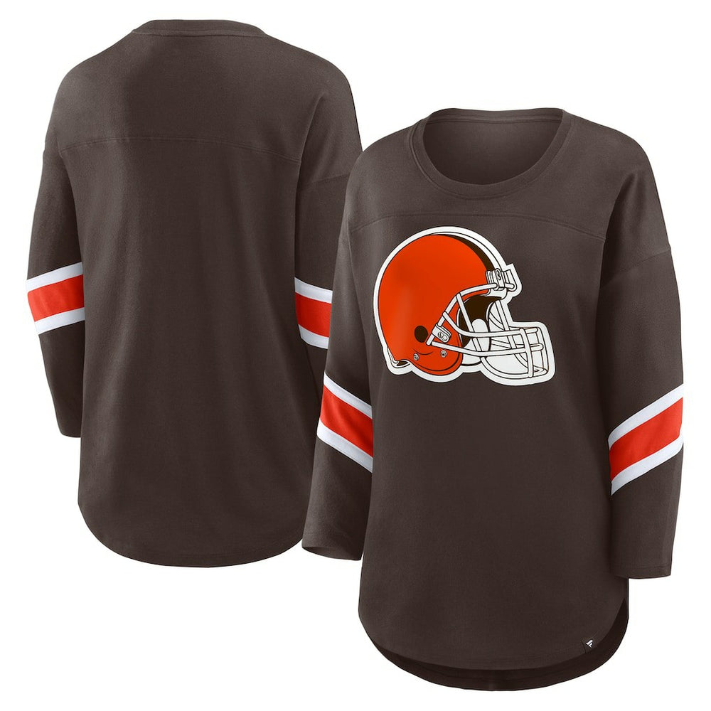 Cleveland Browns Women's Redzone 3/4-Sleeve T-Shirt Brown