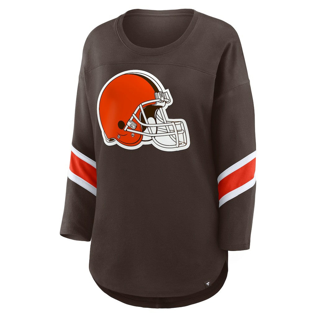Cleveland Browns Women's Redzone 3/4-Sleeve T-Shirt Brown