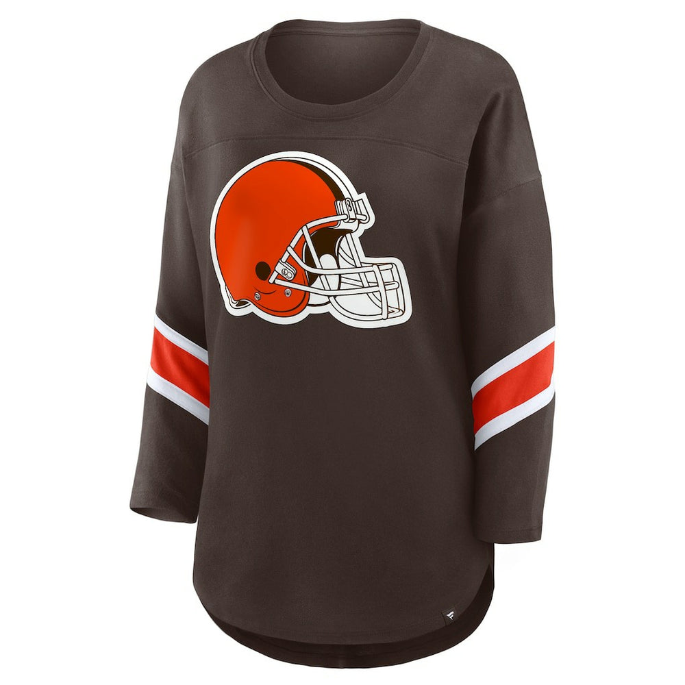 Cleveland Browns Women's Redzone 3/4-Sleeve T-Shirt Brown