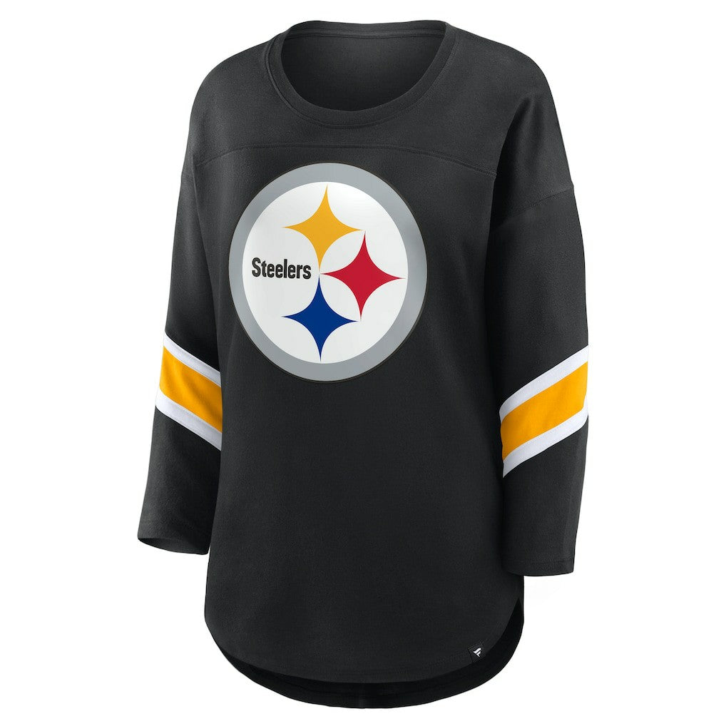 Pittsburgh Steelers Women's Redzone 3/4-Sleeve T-Shirt Black