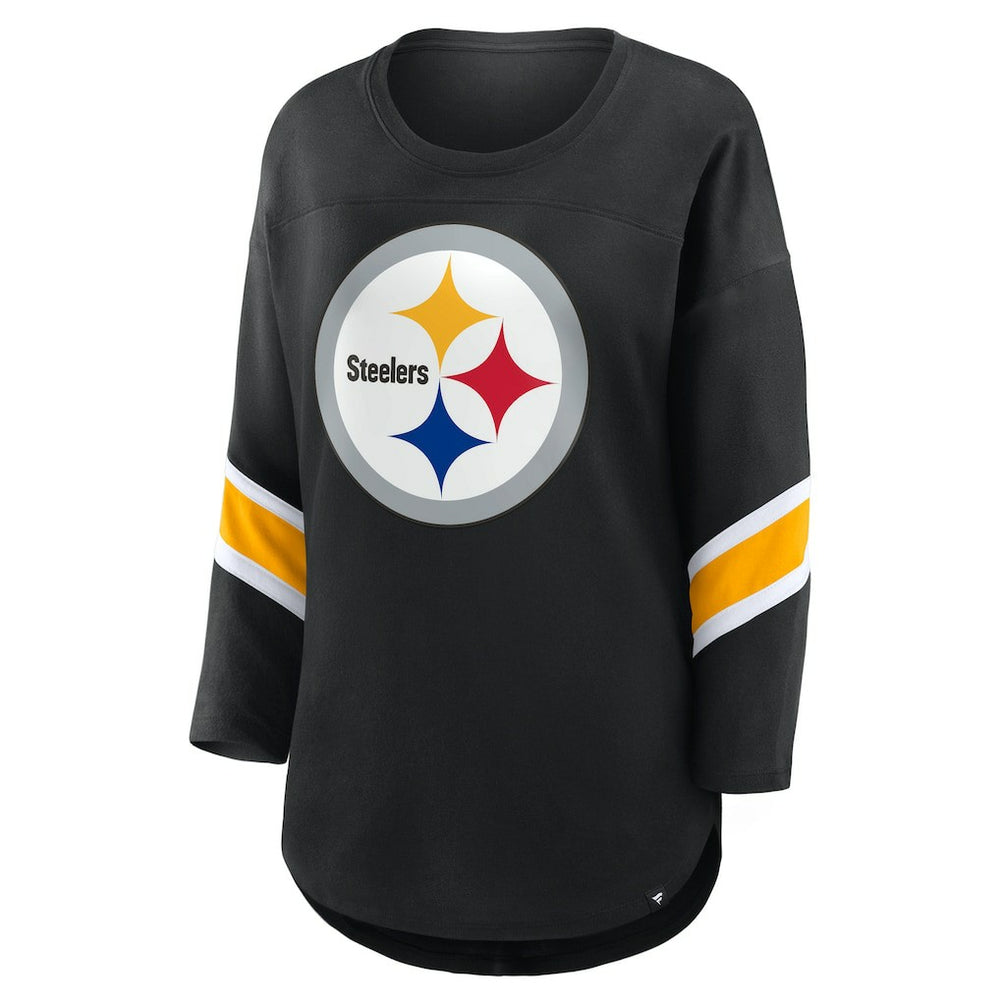 Pittsburgh Steelers Women's Redzone 3/4-Sleeve T-Shirt Black
