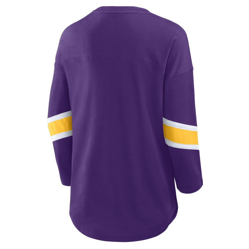 Minnesota Vikings Women's Redzone 3/4-Sleeve T-Shirt Purple