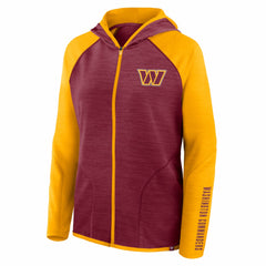 Washington Commanders Women's Redzone End Around Pass Raglan Full-Zip Hoodie Burgundy/Gold