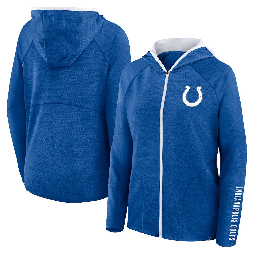 Indianapolis Colts Women's Redzone End Around Pass Raglan Full-Zip Hoodie Royal