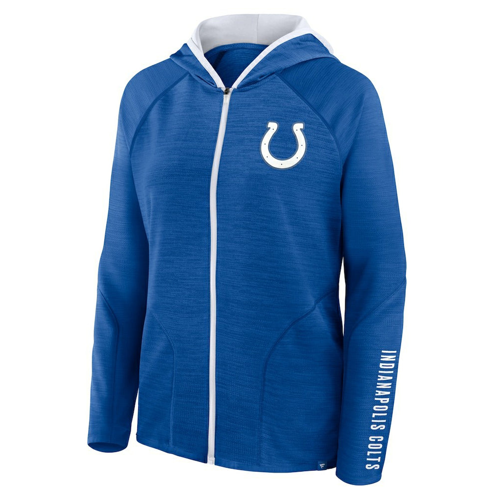 Indianapolis Colts Women's Redzone End Around Pass Raglan Full-Zip Hoodie Royal