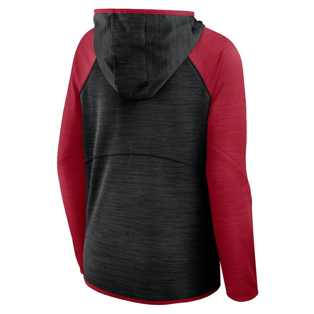 Atlanta Falcons Women's Redzone End Around Pass Raglan Full-Zip Hoodie Black/Red