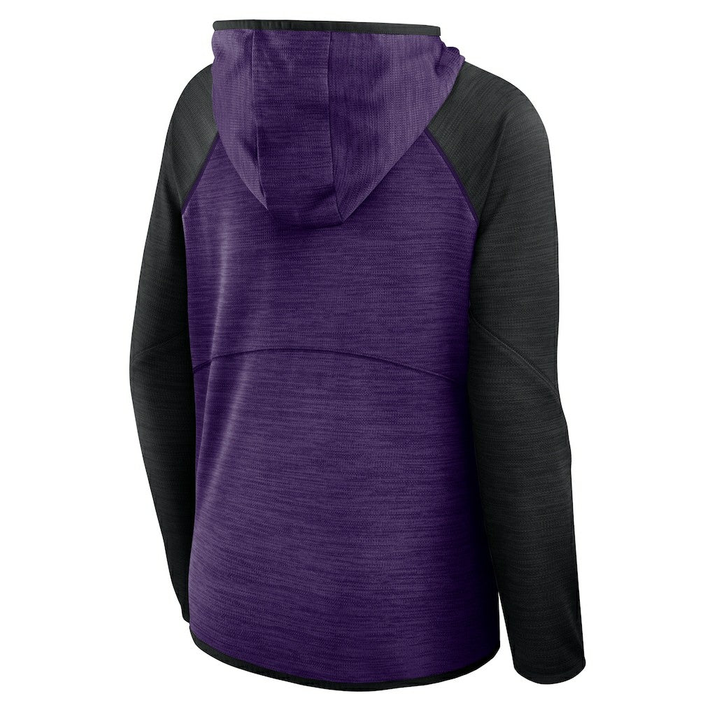 Baltimore Ravens Women's Redzone End Around Pass Raglan Full-Zip Hoodie Purple/Black