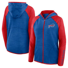 Buffalo Bills Women's Redzone End Around Pass Raglan Full-Zip Hoodie Royal/Red