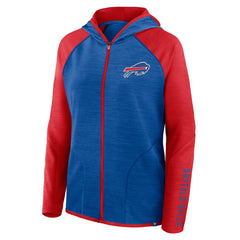 Buffalo Bills Women's Redzone End Around Pass Raglan Full-Zip Hoodie Royal/Red