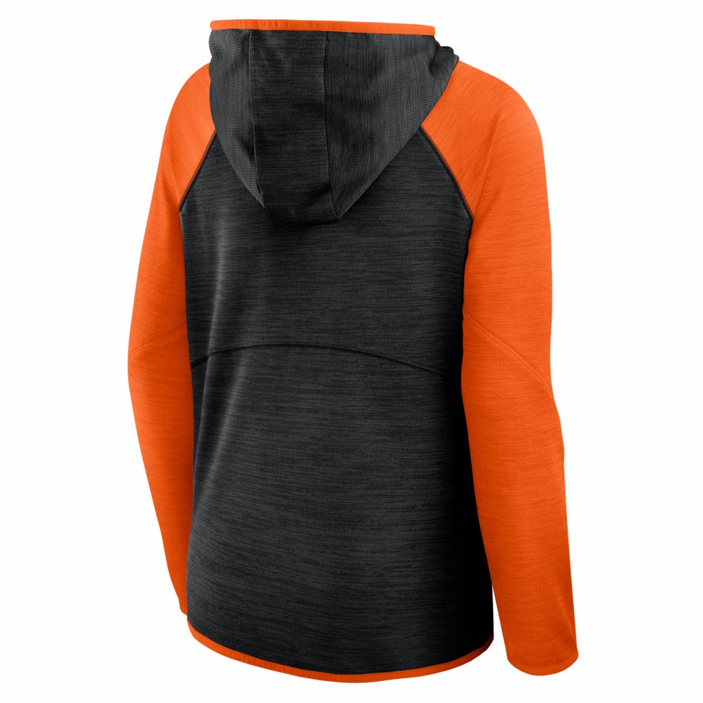 Cincinnati Bengals Women's Redzone End Around Pass Raglan Full-Zip Hoodie Black/Orange