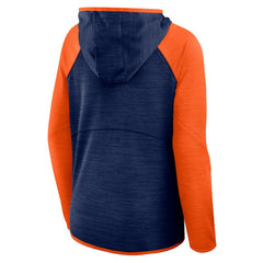 Denver Broncos Women's Redzone End Around Pass Raglan Full-Zip Hoodie Navy/Orange