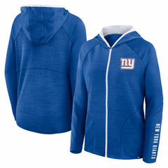 New York Giants Women's Redzone End Around Pass Raglan Full-Zip Hoodie Royal