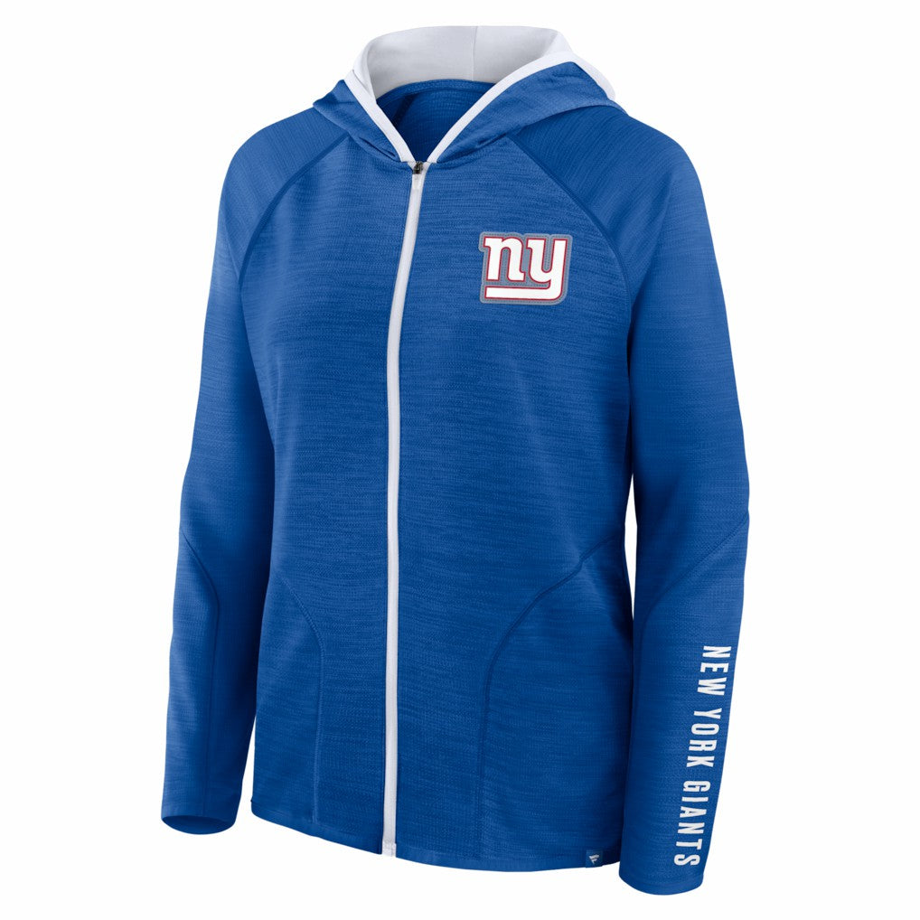 New York Giants Women's Redzone End Around Pass Raglan Full-Zip Hoodie Royal