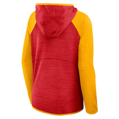 Kansas City Chiefs Women's Redzone End Around Pass Raglan Full-Zip Hoodie Red/Gold
