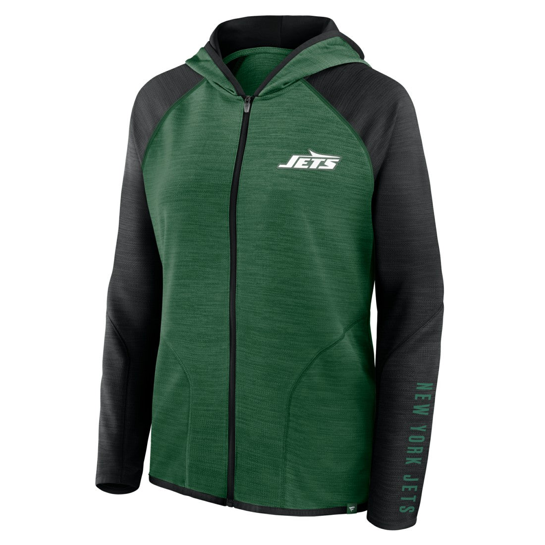 New York Jets Women's Redzone End Around Pass Raglan Full-Zip Hoodie Green/Black