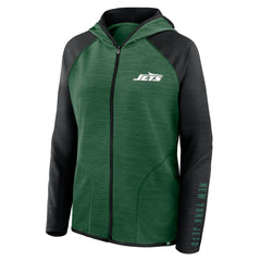 New York Jets Women's Redzone End Around Pass Raglan Full-Zip Hoodie Green/Black