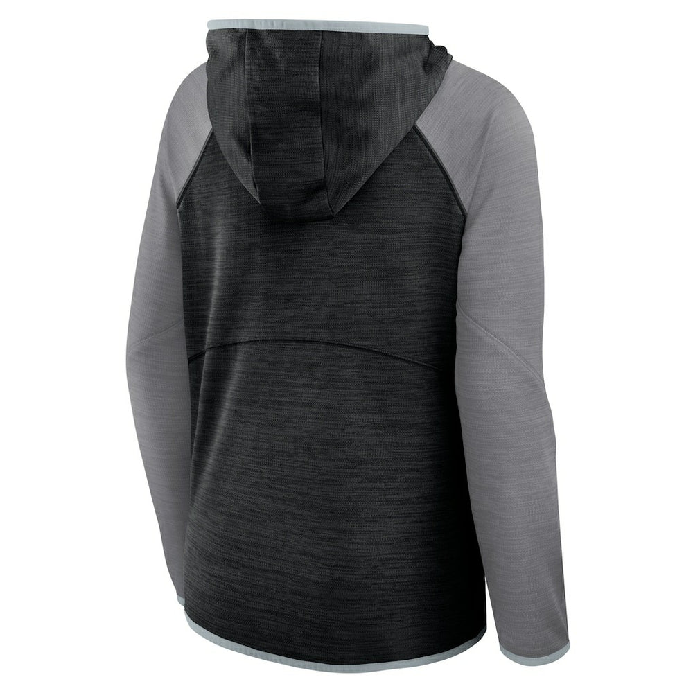Las Vegas Raiders Women's Redzone End Around Pass Raglan Full-Zip Hoodie Black/Gray