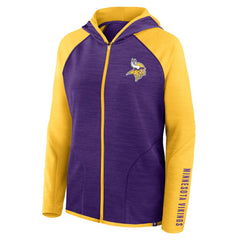Minnesota Vikings Women's Redzone End Around Pass Raglan Full-Zip Hoodie Purple/Gold
