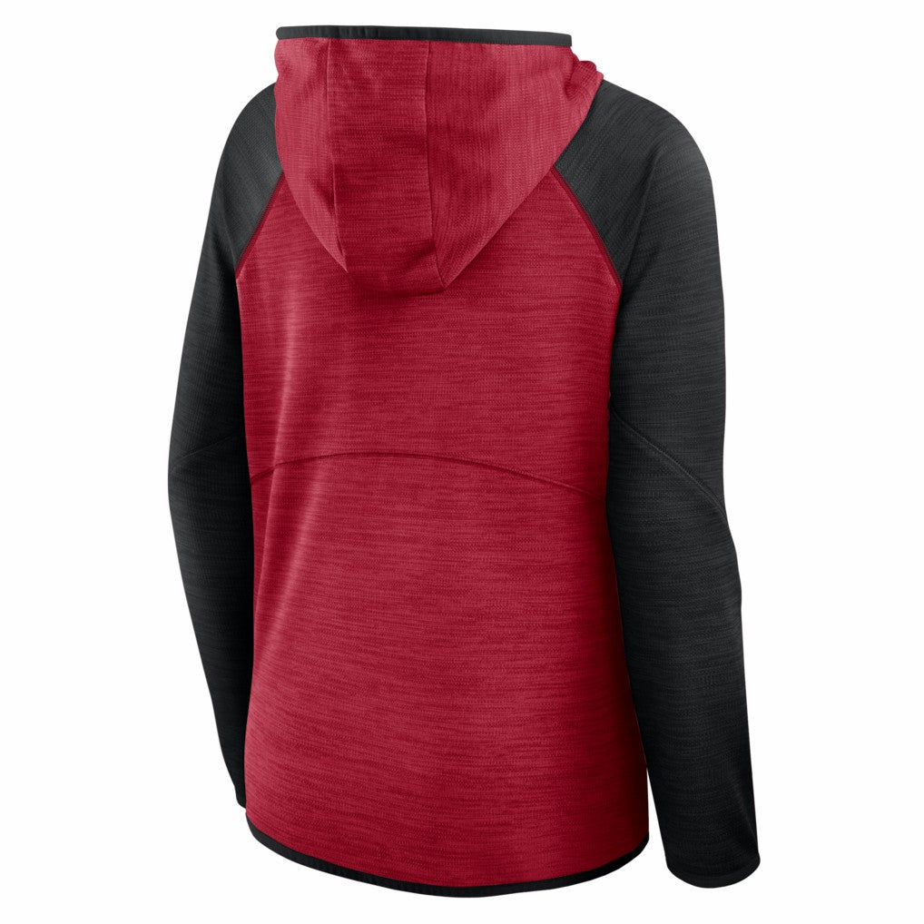 San Francisco 49ers Women's Redzone End Around Pass Raglan Full-Zip Hoodie Scarlet/Black
