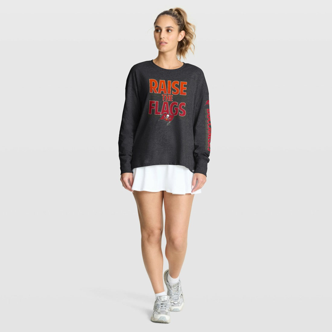 Tampa Bay Buccaneers Women's Hometown Legacy Long Sleeve T-Shirt Heather Pewter
