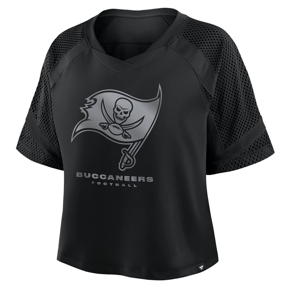 Tampa Bay Buccaneers Women's Oversized Raglan V-Neck Blackout Fashion Jersey