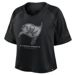 Tampa Bay Buccaneers Women's Oversized Raglan V-Neck Blackout Fashion Jersey
