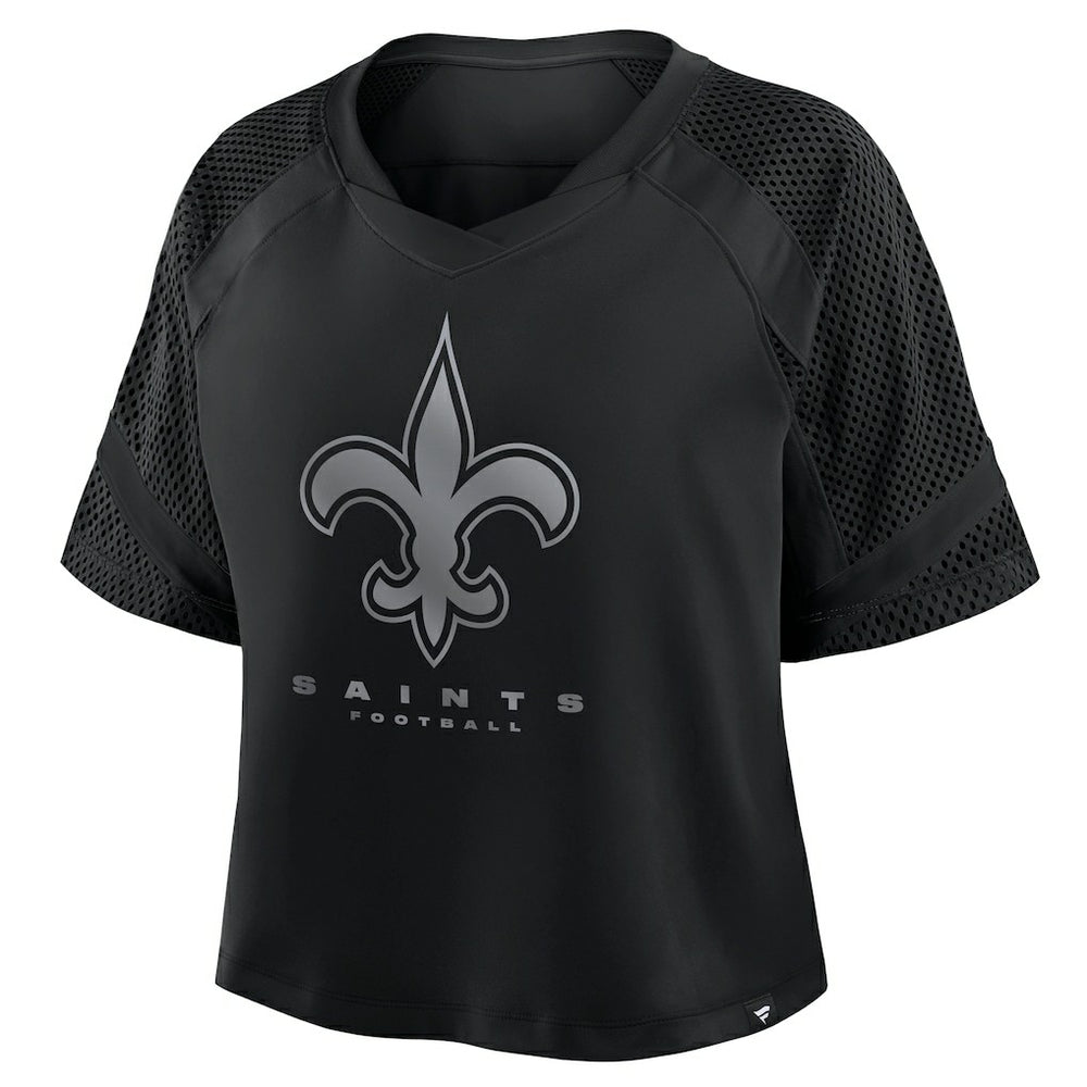 NFL New Orleans Saints Women's Oversized Raglan V-Neck Blackout Fashion Jersey sale