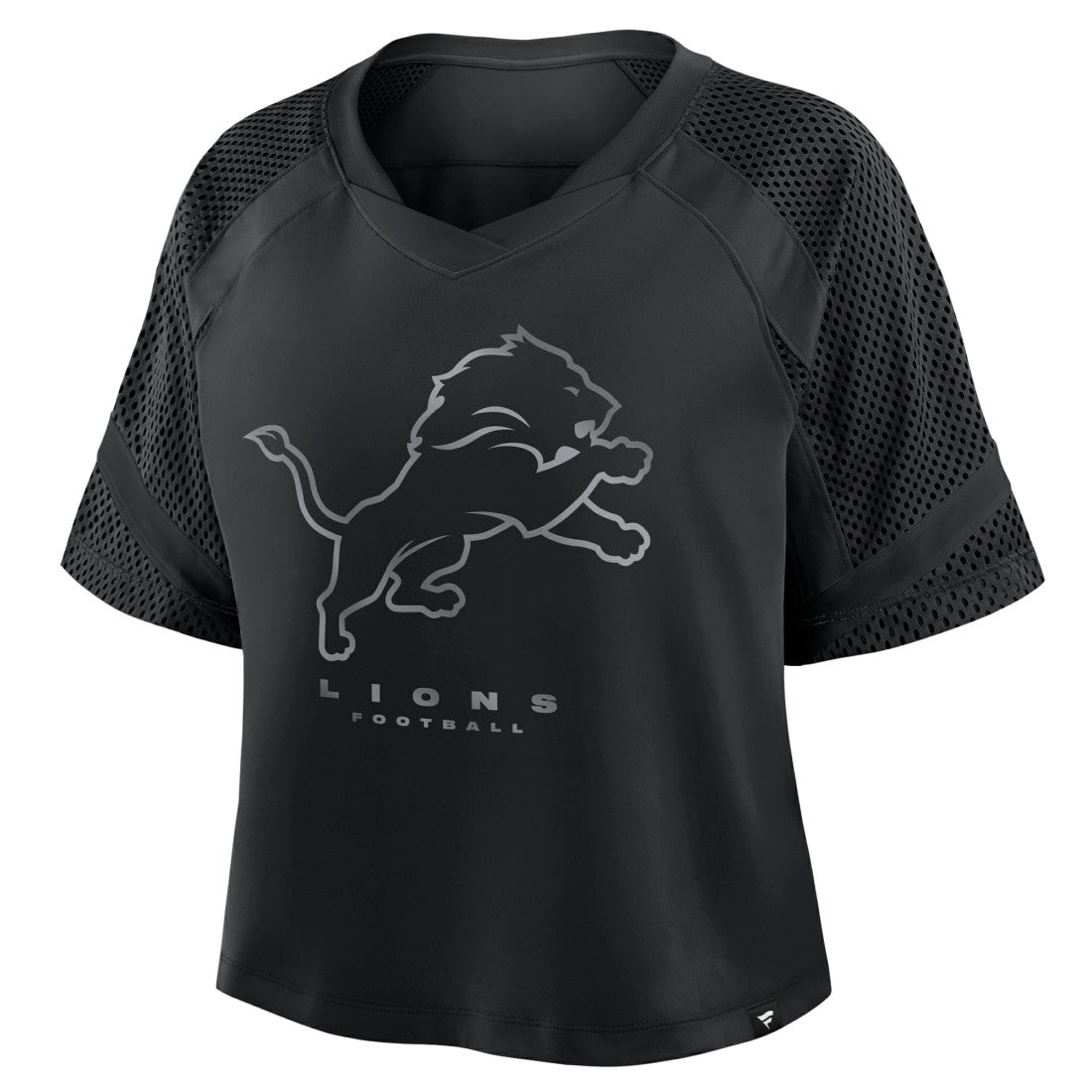 Detroit Lions Women's Oversized Raglan V-Neck Blackout Fashion Jersey