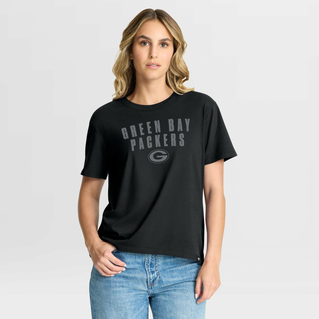 Green Bay Packers Women's Blackout Kneel Down Legacy T-Shirt Black
