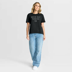 Green Bay Packers Women's Blackout Kneel Down Legacy T-Shirt Black