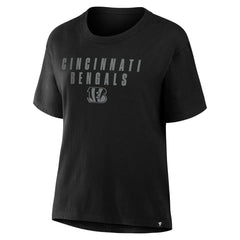 Cincinnati Bengals Women's Blackout Kneel Down Legacy T-Shirt Black