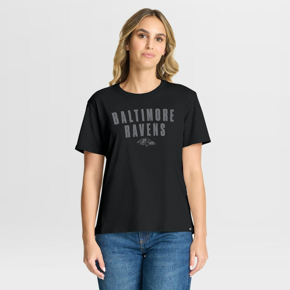 Baltimore Ravens Women's Blackout Kneel Down Legacy T-Shirt Black