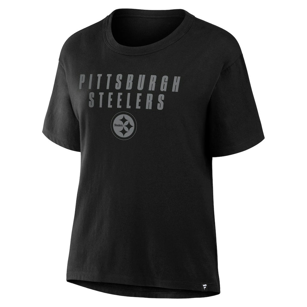 Pittsburgh Steelers Women's Blackout Kneel Down Legacy T-Shirt Black