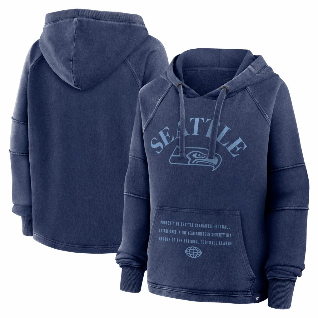Seattle Seahawks Women's Oversized Raglan Gridiron Hoodie Navy