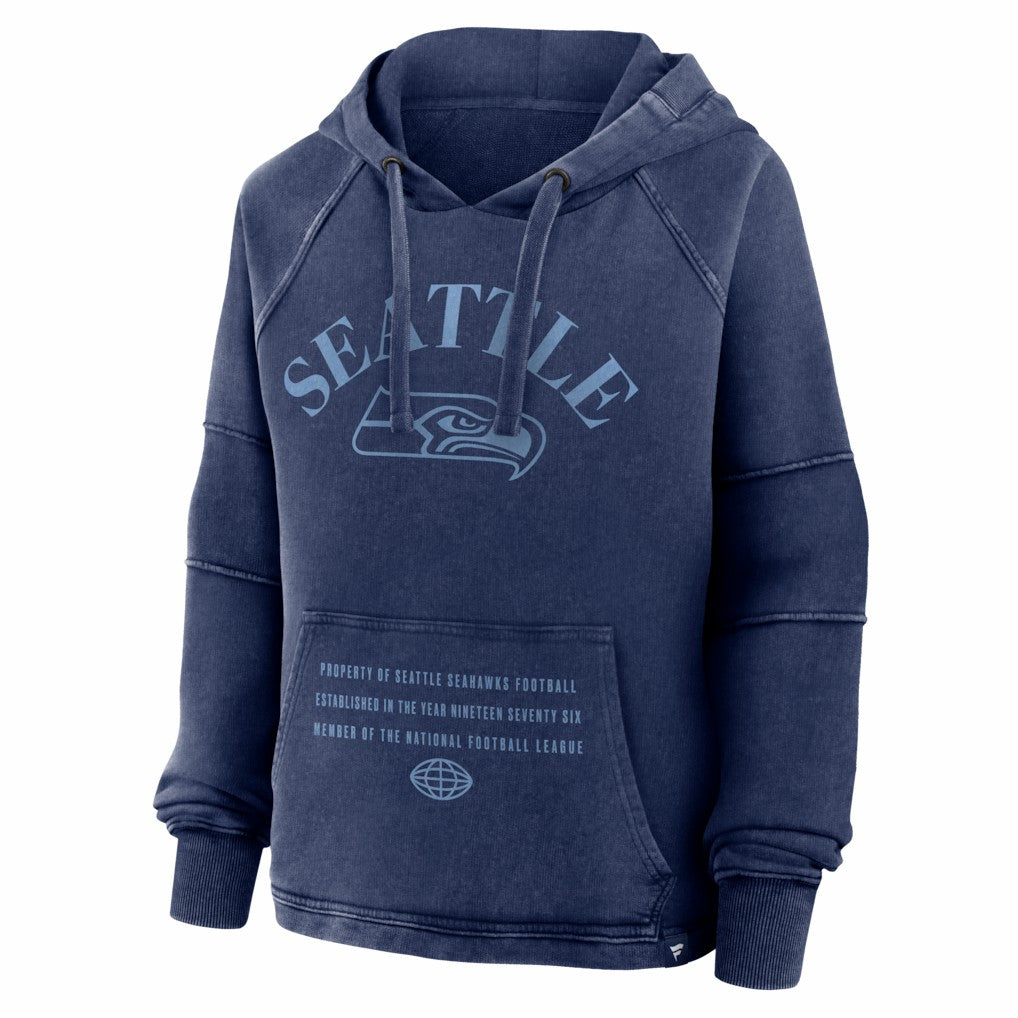 Seattle Seahawks Women's Oversized Raglan Gridiron Hoodie Navy