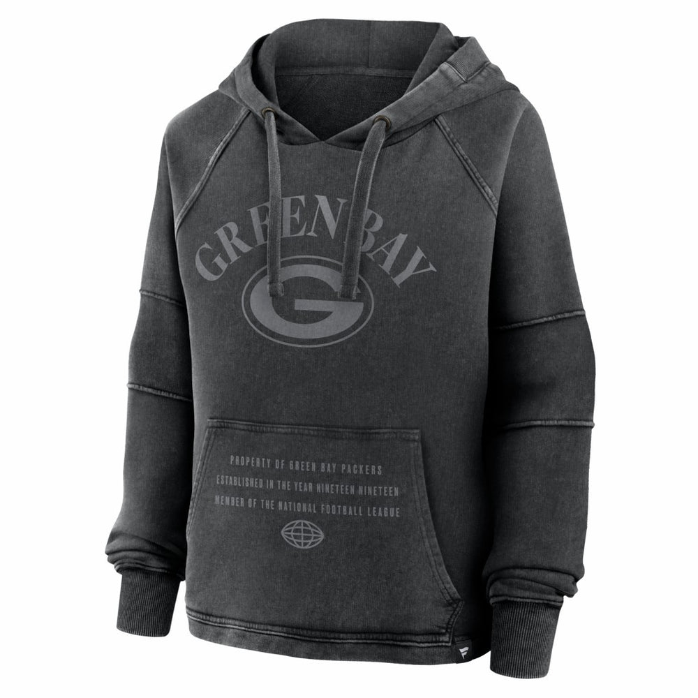 Green Bay Packers Women's Oversized Raglan Gridiron Hoodie Black