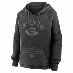 Green Bay Packers Women's Oversized Raglan Gridiron Hoodie Black